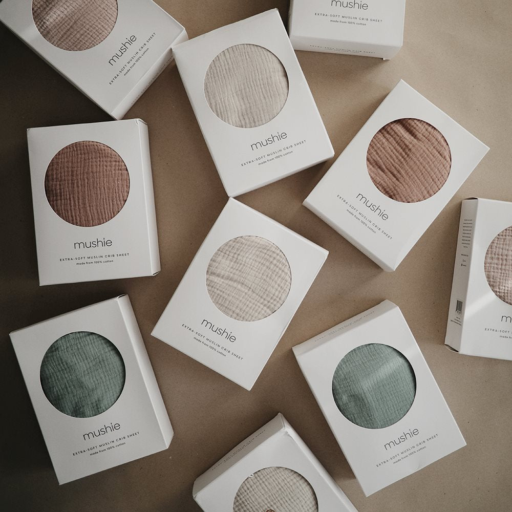 Mushie, Fitted Fitted Sheet size S, White