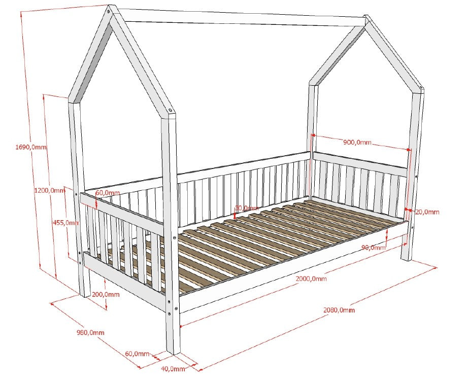 Vipack, Cabane Talosänky 90x200, White