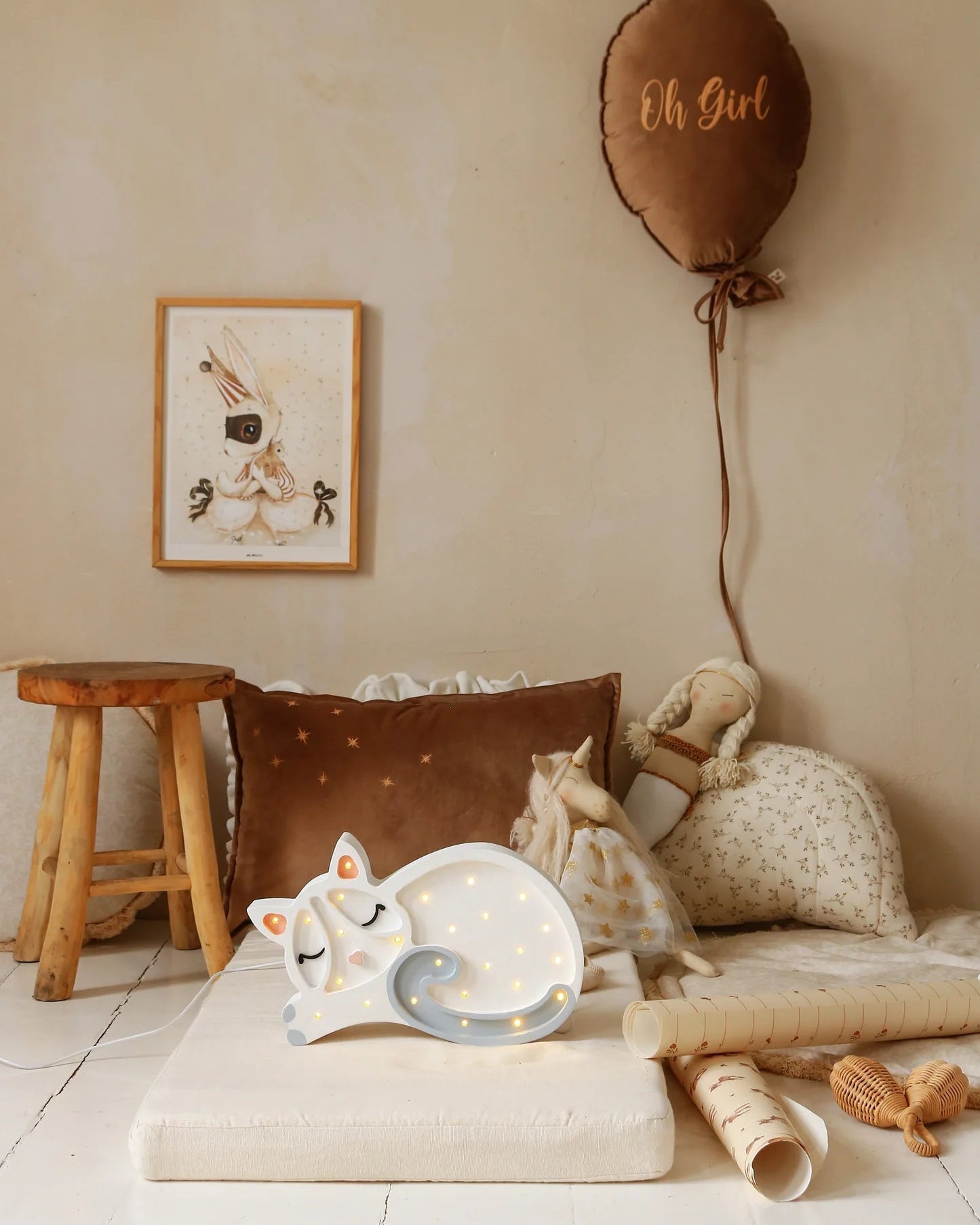 Little Lights Night Light, Cat White