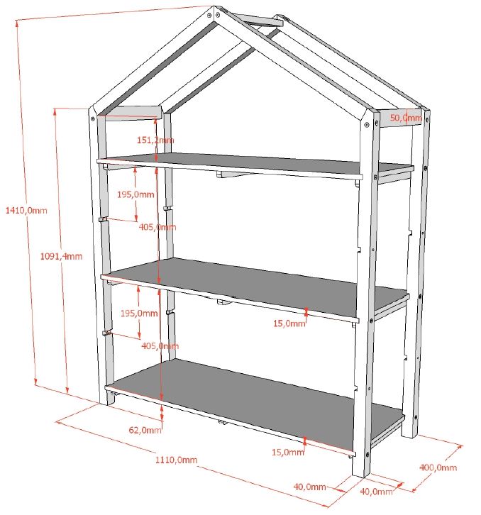 Vipack, Dallas, Hylly, Natural