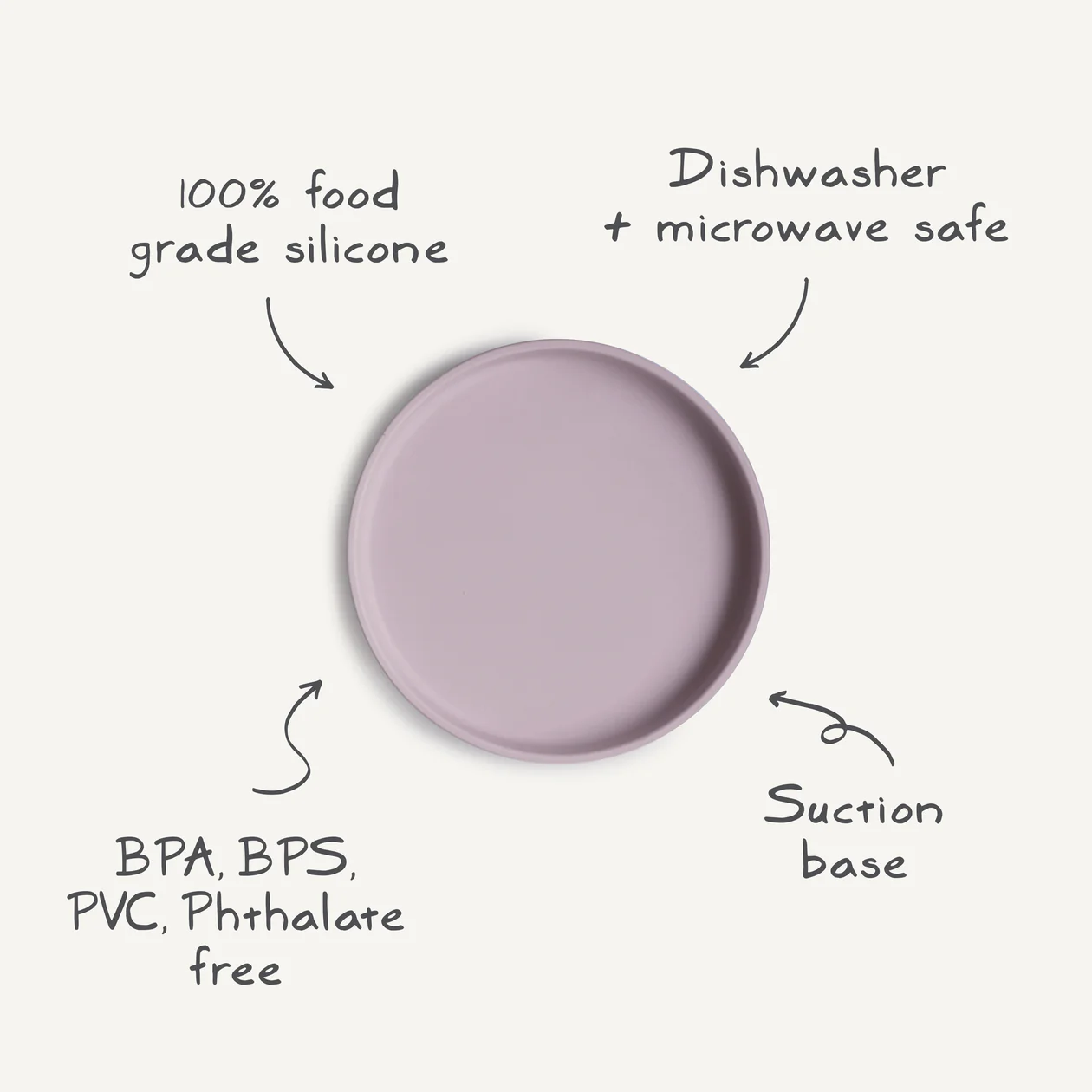 Mushie, Silicone Plate with Suction Cup, Classic Shifting Sand