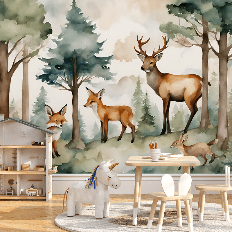 Photo wallpaper, Forest Animals