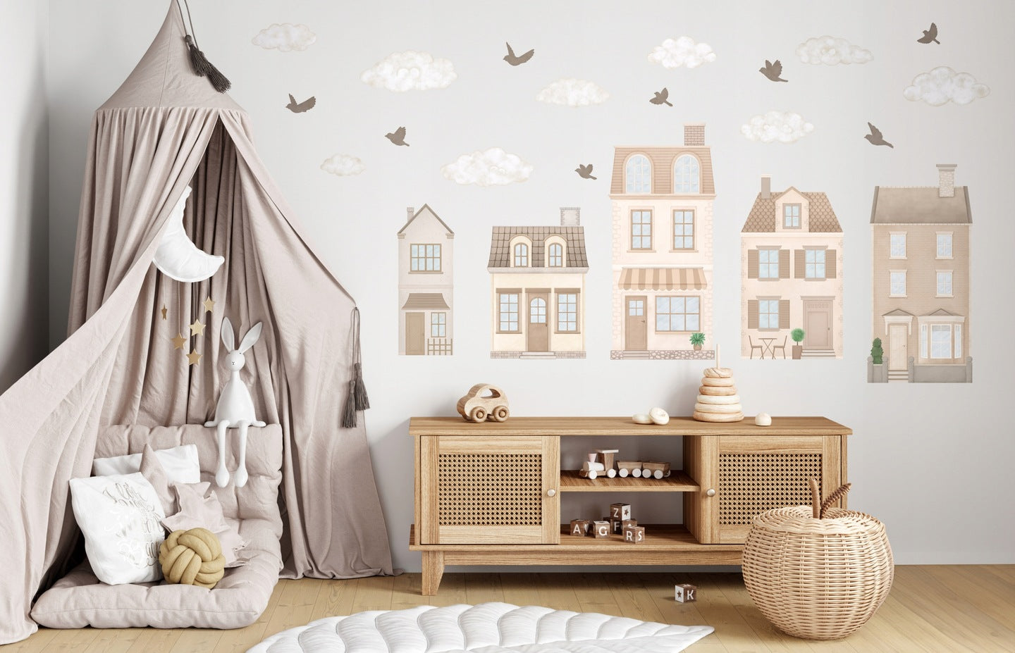 ENNAKKOTILAUS Seinätarra Setti XL, Beige Houses