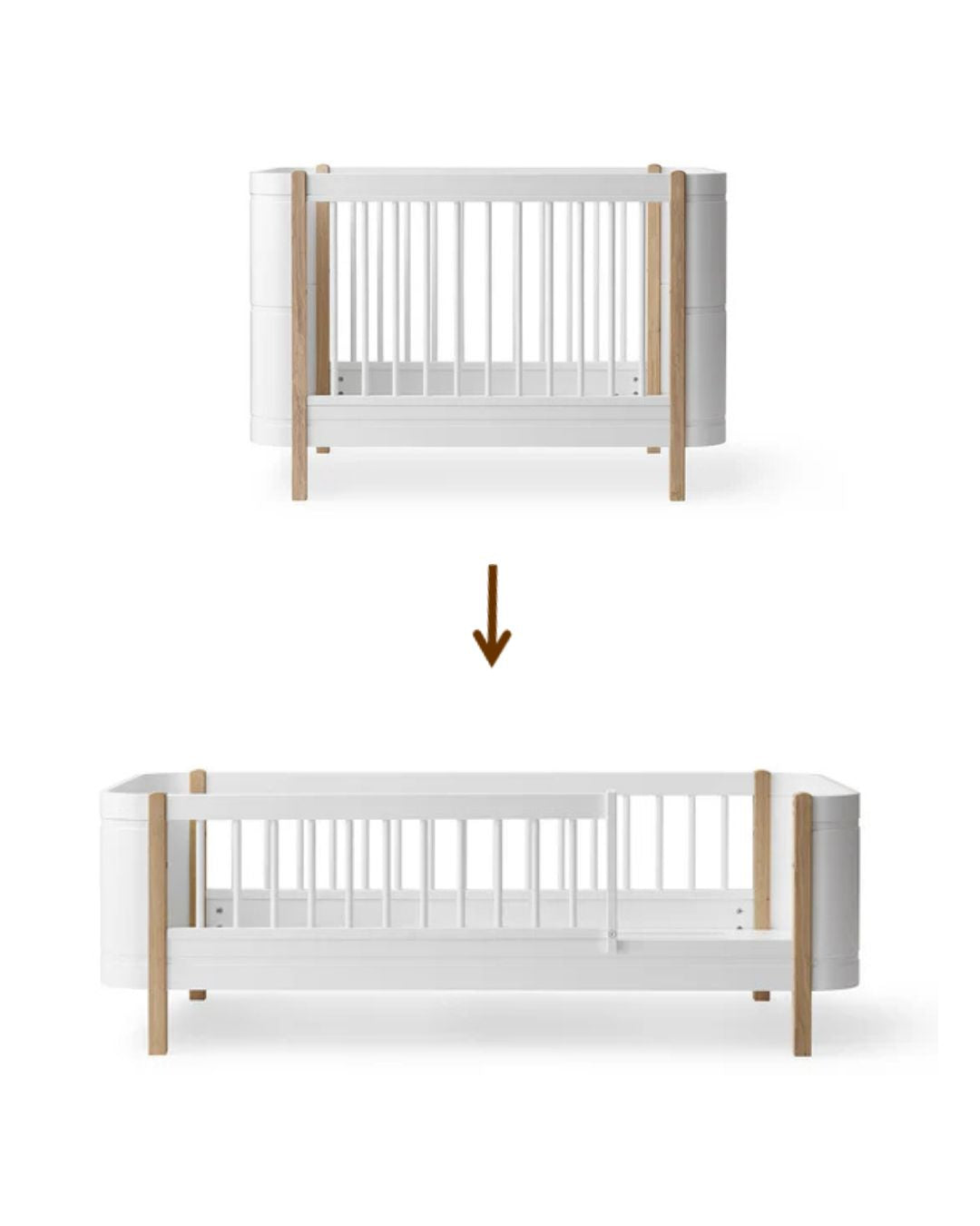 Oliver Furniture, Muunnossarja, Wood Mini+ Pinnasänky Juniorisängyksi 70x160 cm