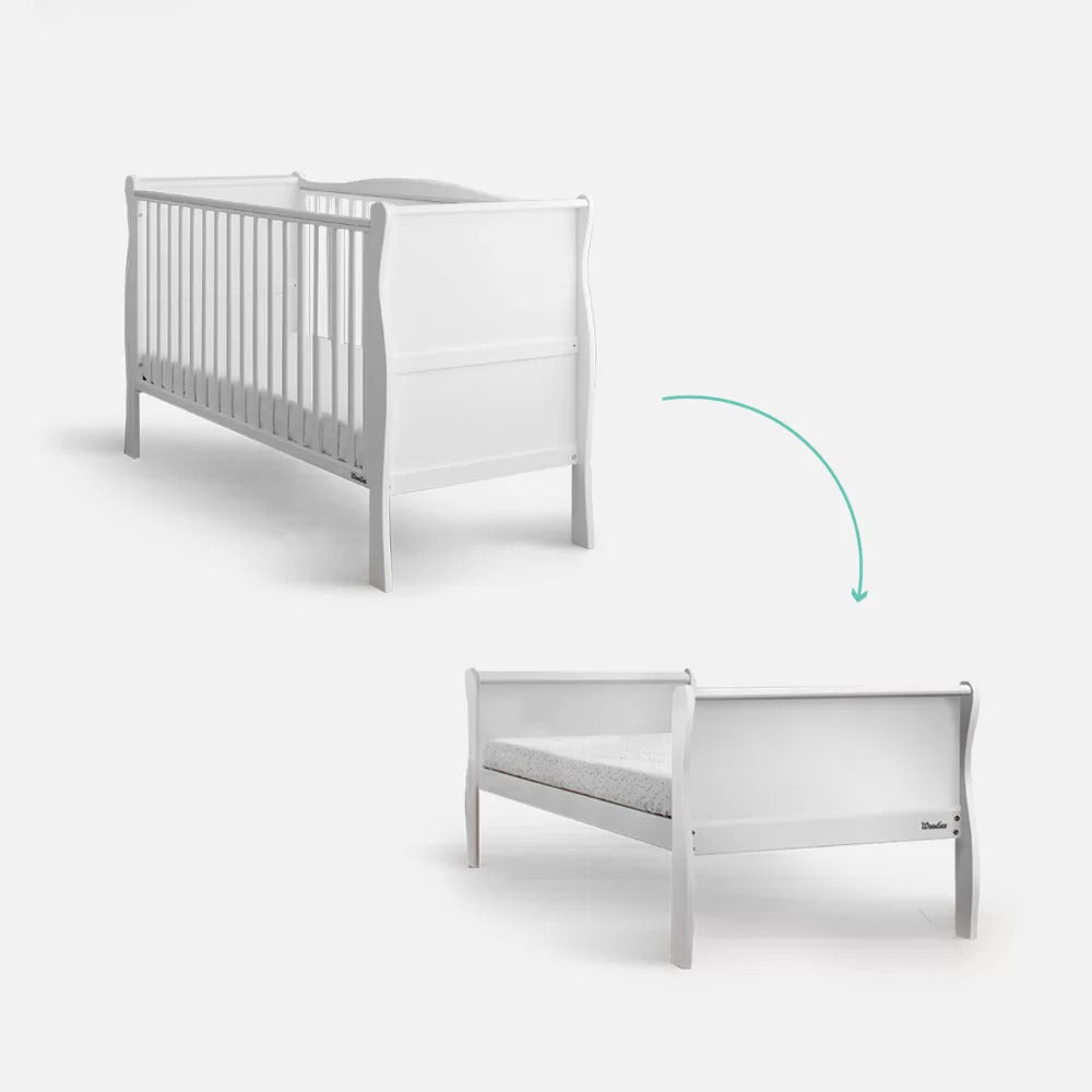 Woodies, Cot Noble 2 in 1 70x140 cm, Vit