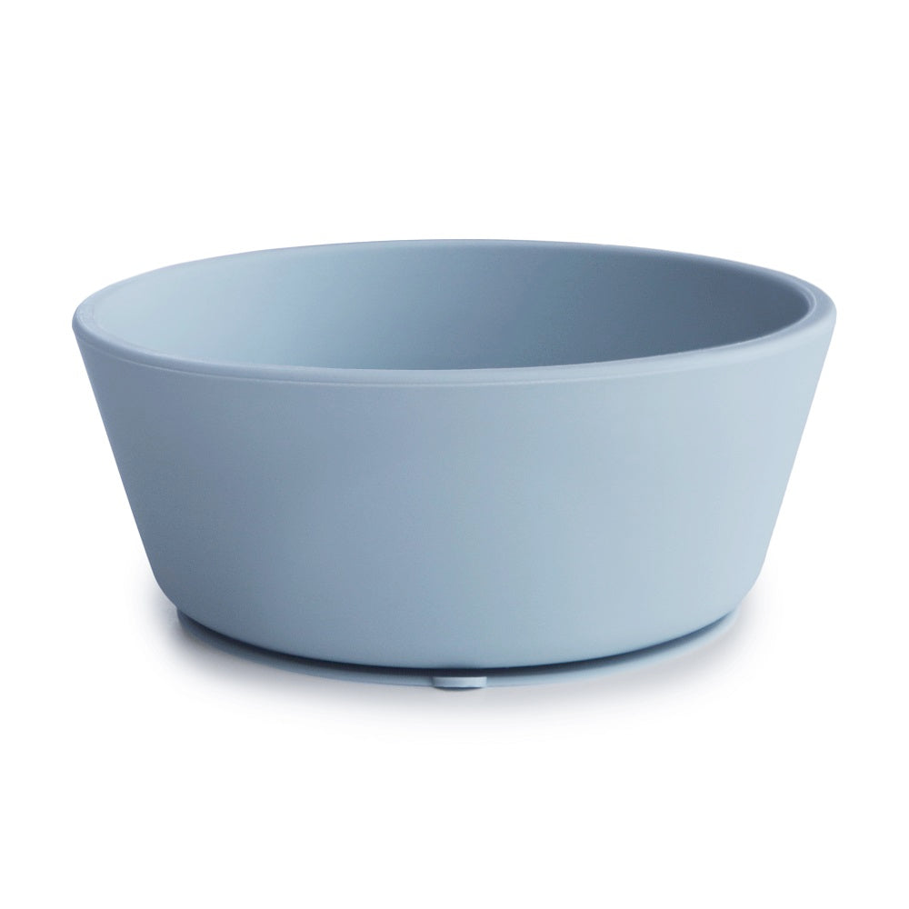 Mushie, Silicone Bowl with Suction Cup, Powder Blue