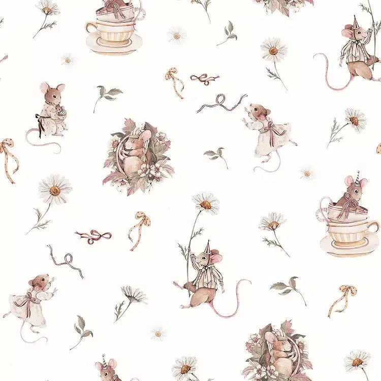Mouse and Daisies White, Tapetti