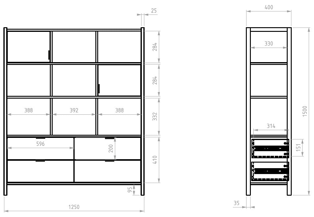 Bellamy, Versa bokhylla liten, latte
