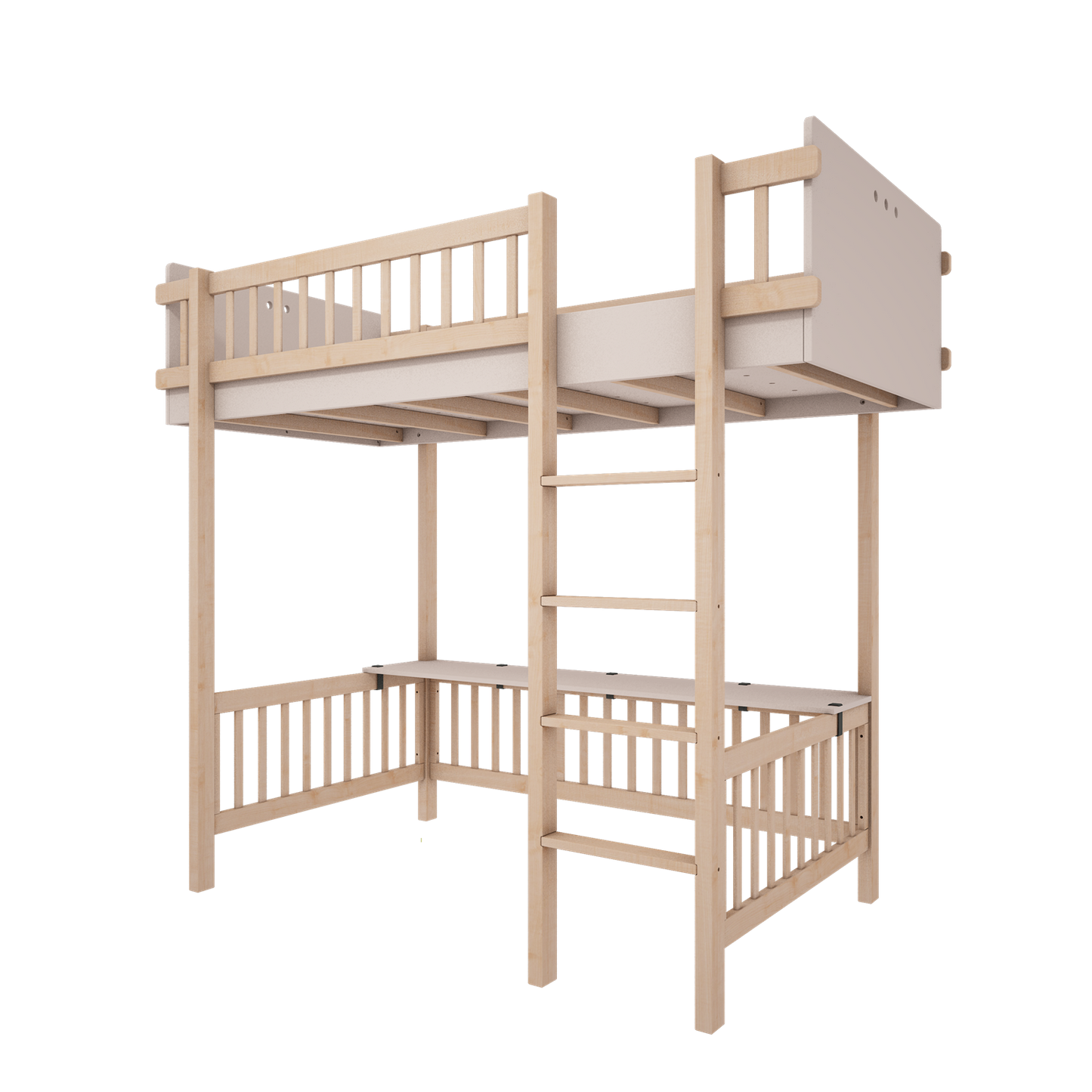 Wood Luck Design, Loft Bed, Basic Cashmere
