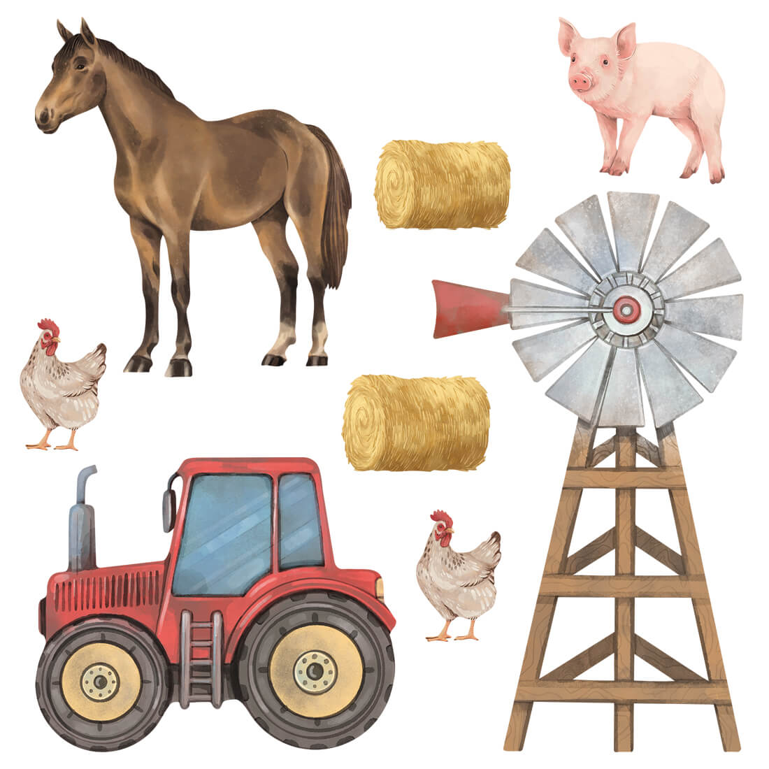 Pastelowe Love, Seinätarra Setti, Farm Animals 1