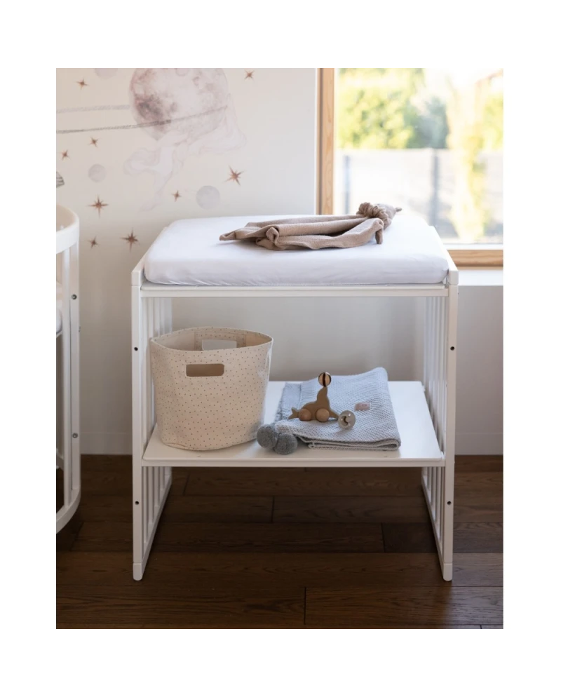 Waldin, Oval Pinnasänky 7in1 + Patja, White