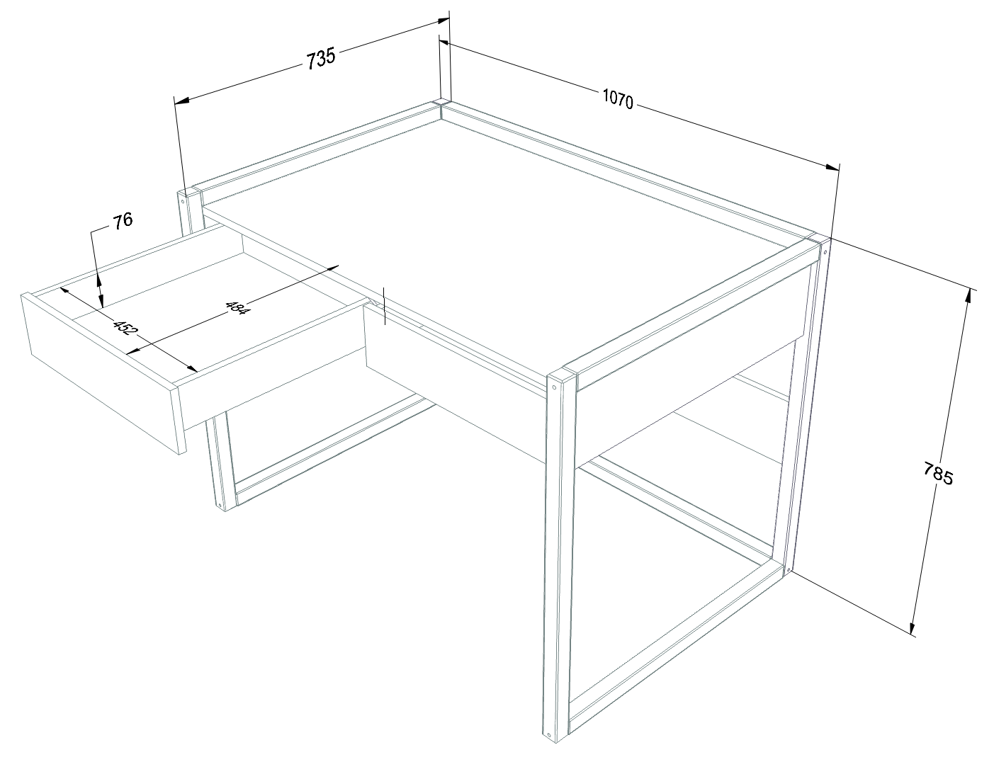 Wood Luck Design, Kirjoituspöytä, Tweens Pink