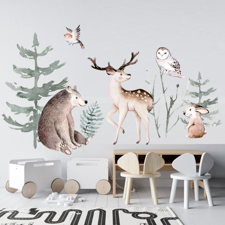 Wall sticker Set 150x100, Scandinavian Forest