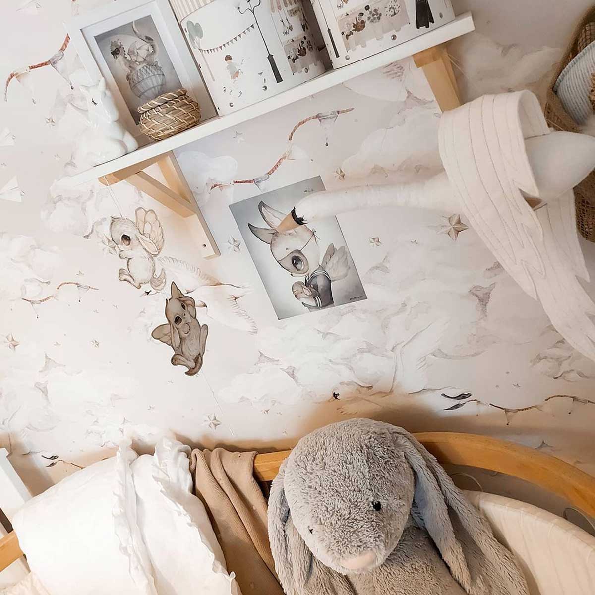 Magic Swans Beige, Wallpaper