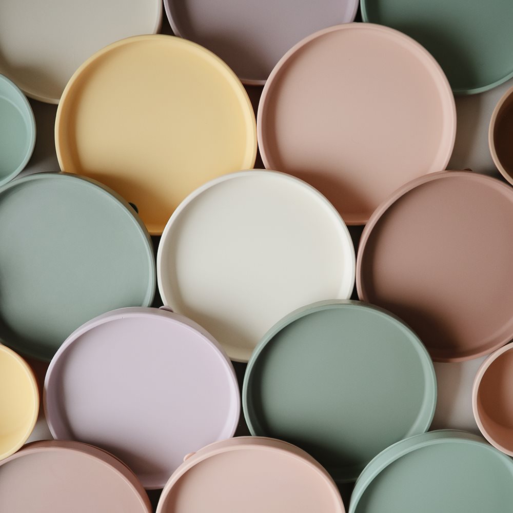 Mushie Silikonilautanen Imukupilla, Classic Ivory