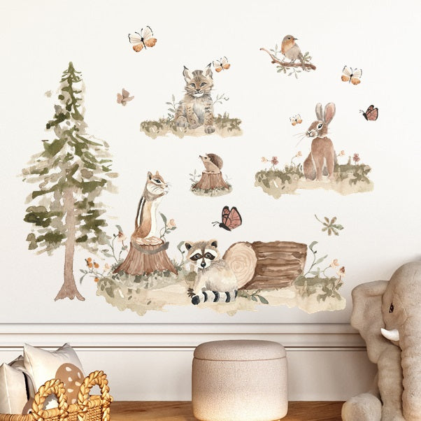 Väggklistermärkeset 140x140 cm, Forest Stories 1