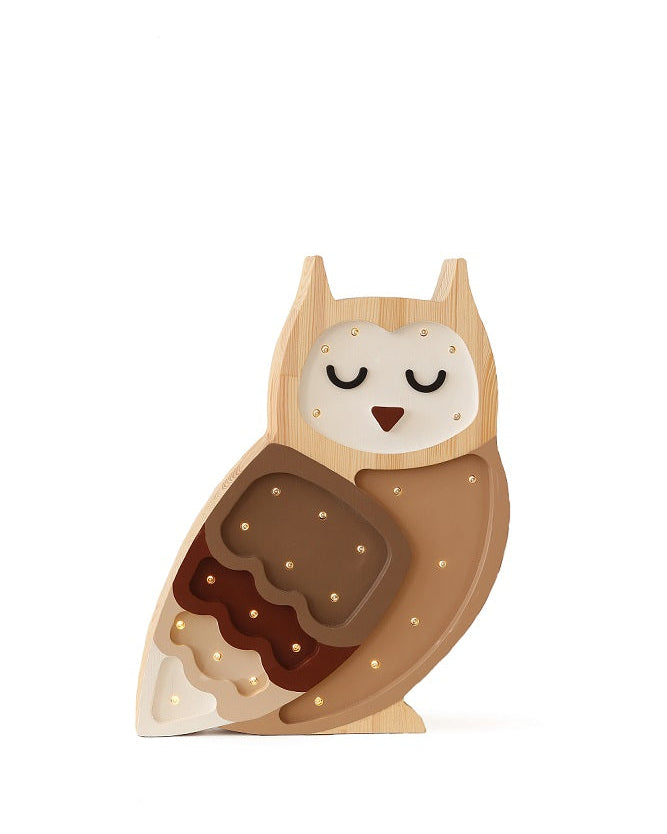 Little Lights Night Light, Owl Ombre Brown