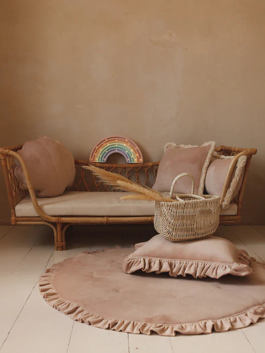 Moi Mili Decorative Pillow Medium, Soft Velvet Shell "Latte"