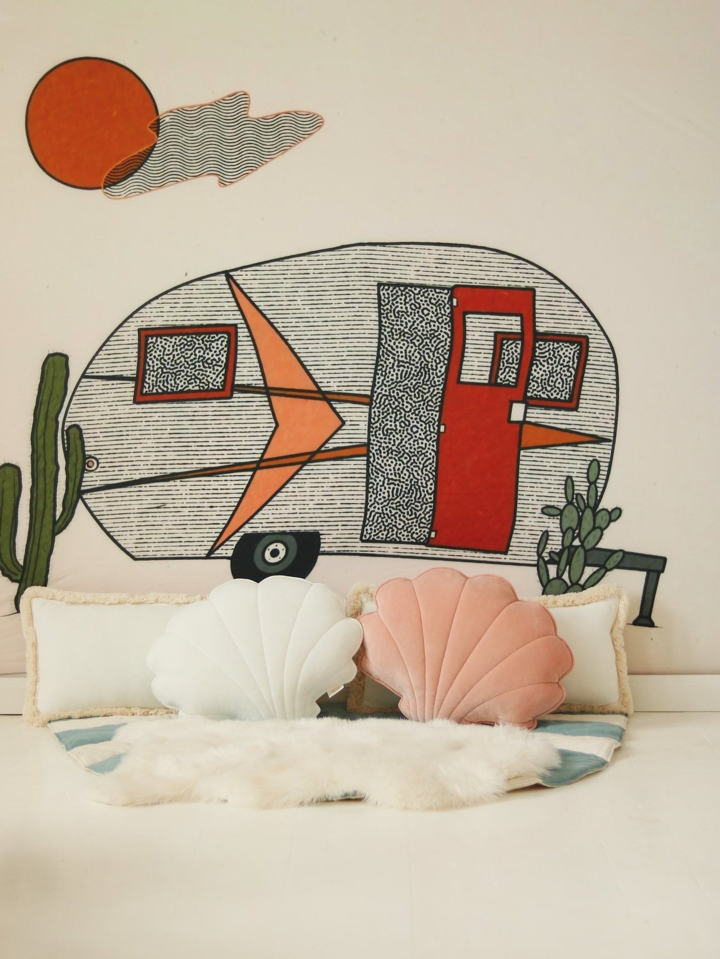 Moi Mili dekorativ kudde Medium, mjukt sammetsskal "Aprikos"