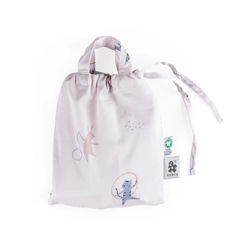 Zebra, Satin Cotton Duvet Cover Set 140x100 cm, Teeny Toes, Lilac