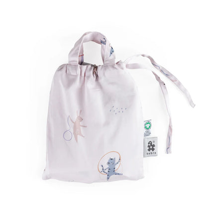 Zebra, Satin Cotton Duvet Cover Set 140x100 cm, Teeny Toes, Lilac