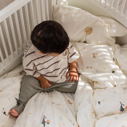 Sebra, Puuvillasatiini Pussilakanasetti 135x100 cm, World of Sebra