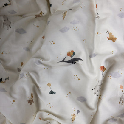 Sebra, Puuvillasatiini Pussilakanasetti 135x100 cm, World of Sebra