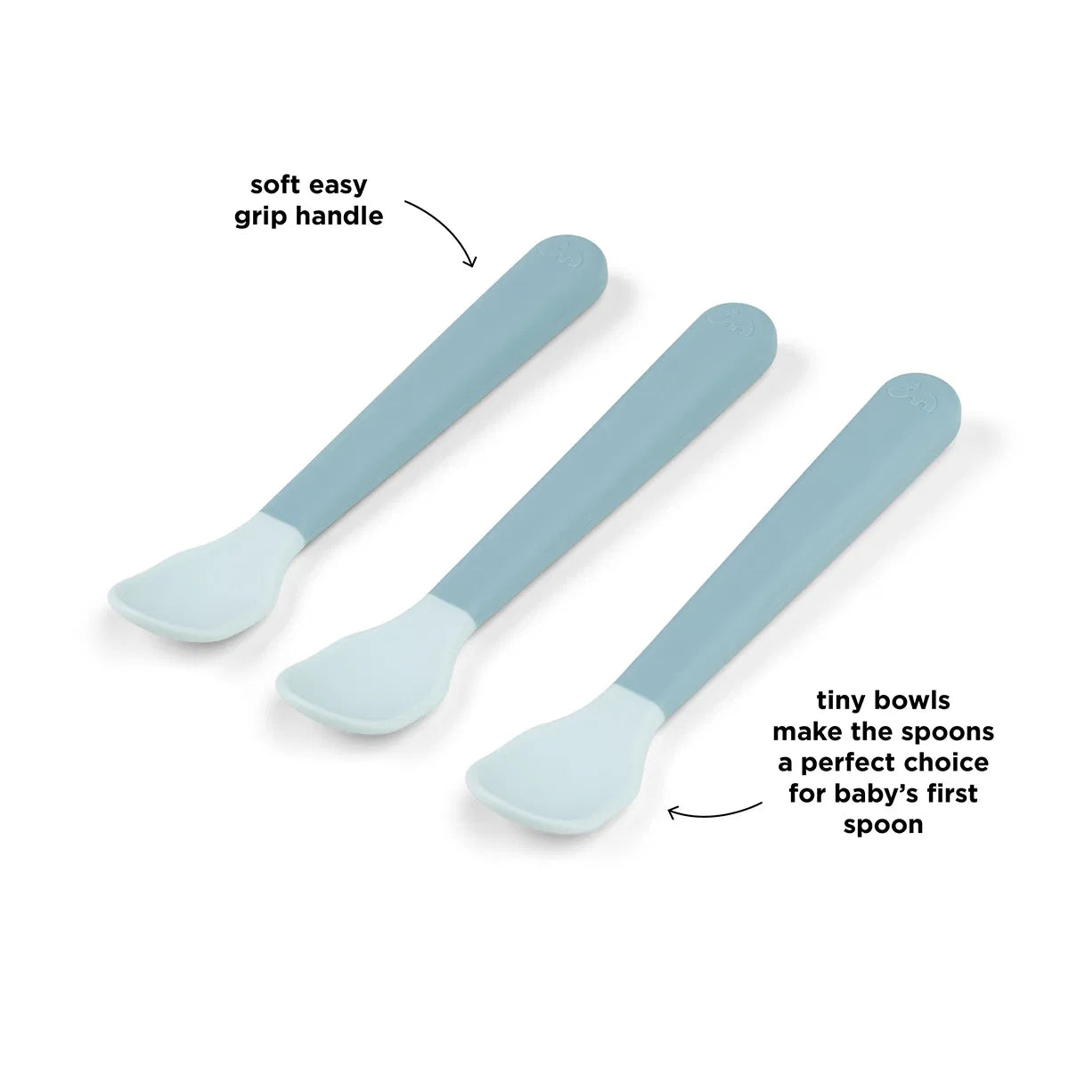 Foodie, Baby Spoons, 3-pack, blue