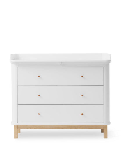 Oliver Furniture, Wood, Lipasto Hoitotasolla, White/Oak