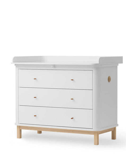 Oliver Furniture, Wood, Lipasto Hoitotasolla, White/Oak