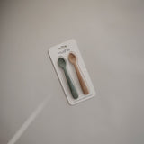 Mushie Silikoni Lusikkasetti 2kpl, Dried Thyme/Natural