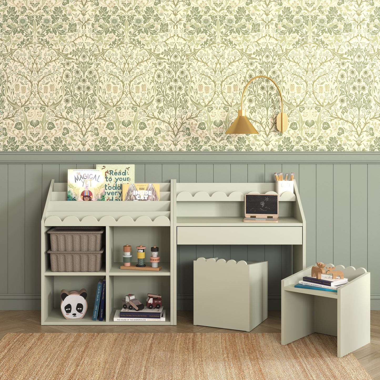 Bokhörna, Montessoribord och stolar, Sage