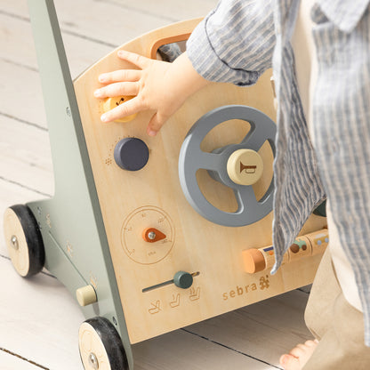 Zebra, 2-i-1 aktiveringsleksak och gånghjälpmedel, bil