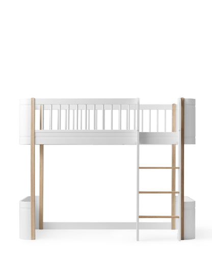 Oliver Furniture, Wood Mini+ Parvisänky 70x160 cm, White/Oak