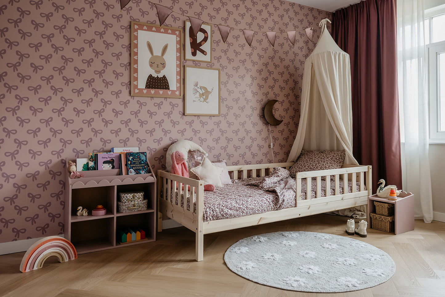 Boknok, Montessori bokhylla, solnedgång