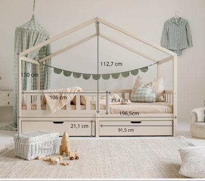 Inmondo, House bed Miyo-1, 90х190cm, Various colors