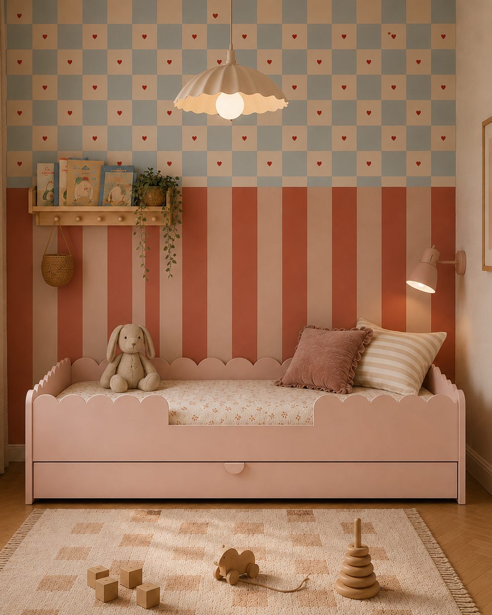 Bellamy, Juniorisänky 80x160, Book Nook, Vintage Rose