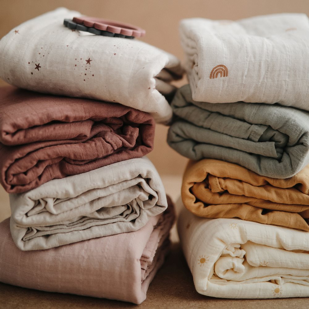 Mushie Muslin Swaddle, Tawny Birch