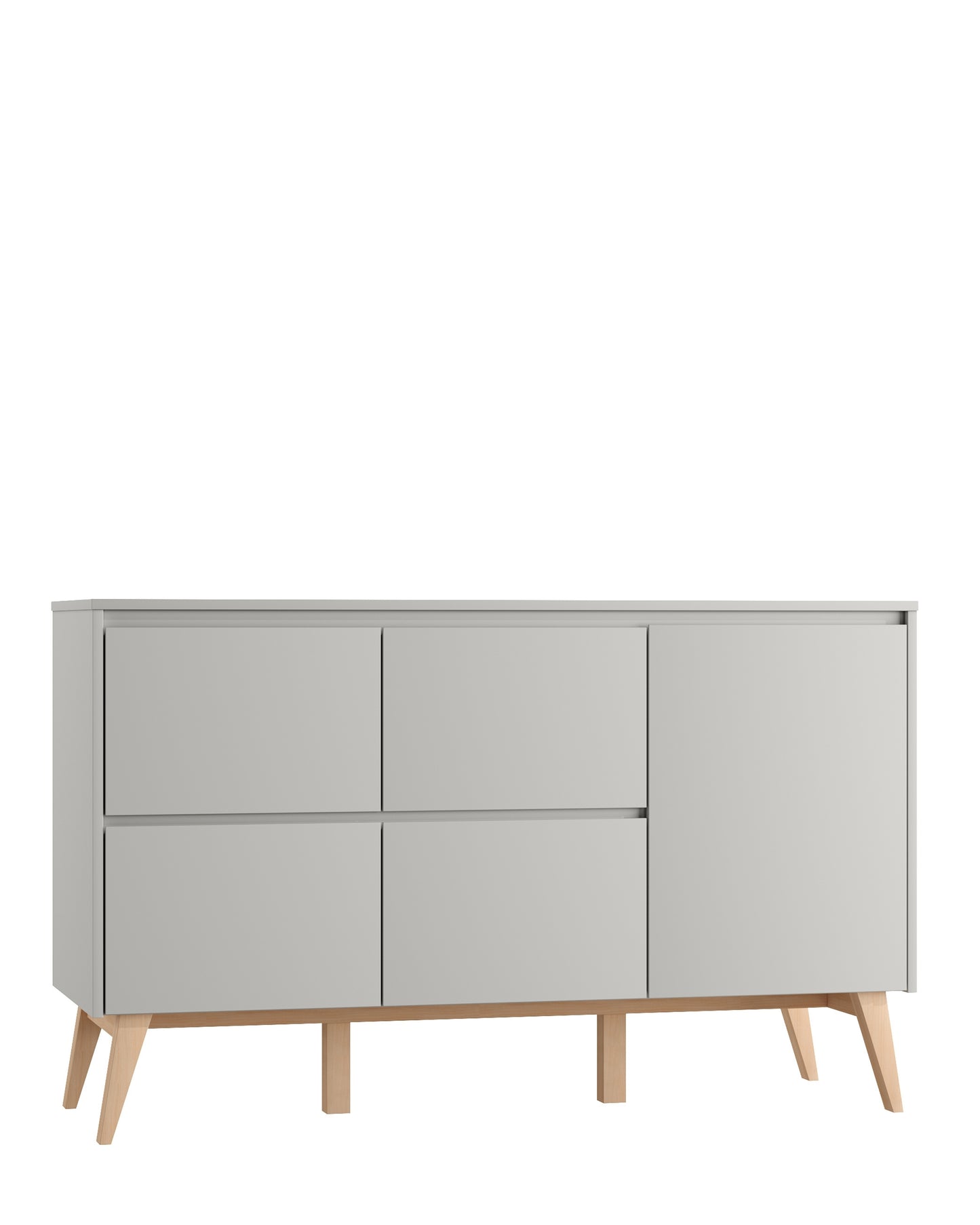 Pinio, Swing byrå med 4 lådor, Grå