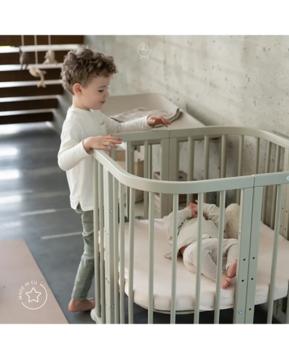 Waldin, Cot 7in1 + Mattress, Olive