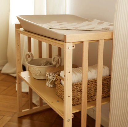 Waldin, Oval Pinnasänky 7in1 + Patja, Natural Wood