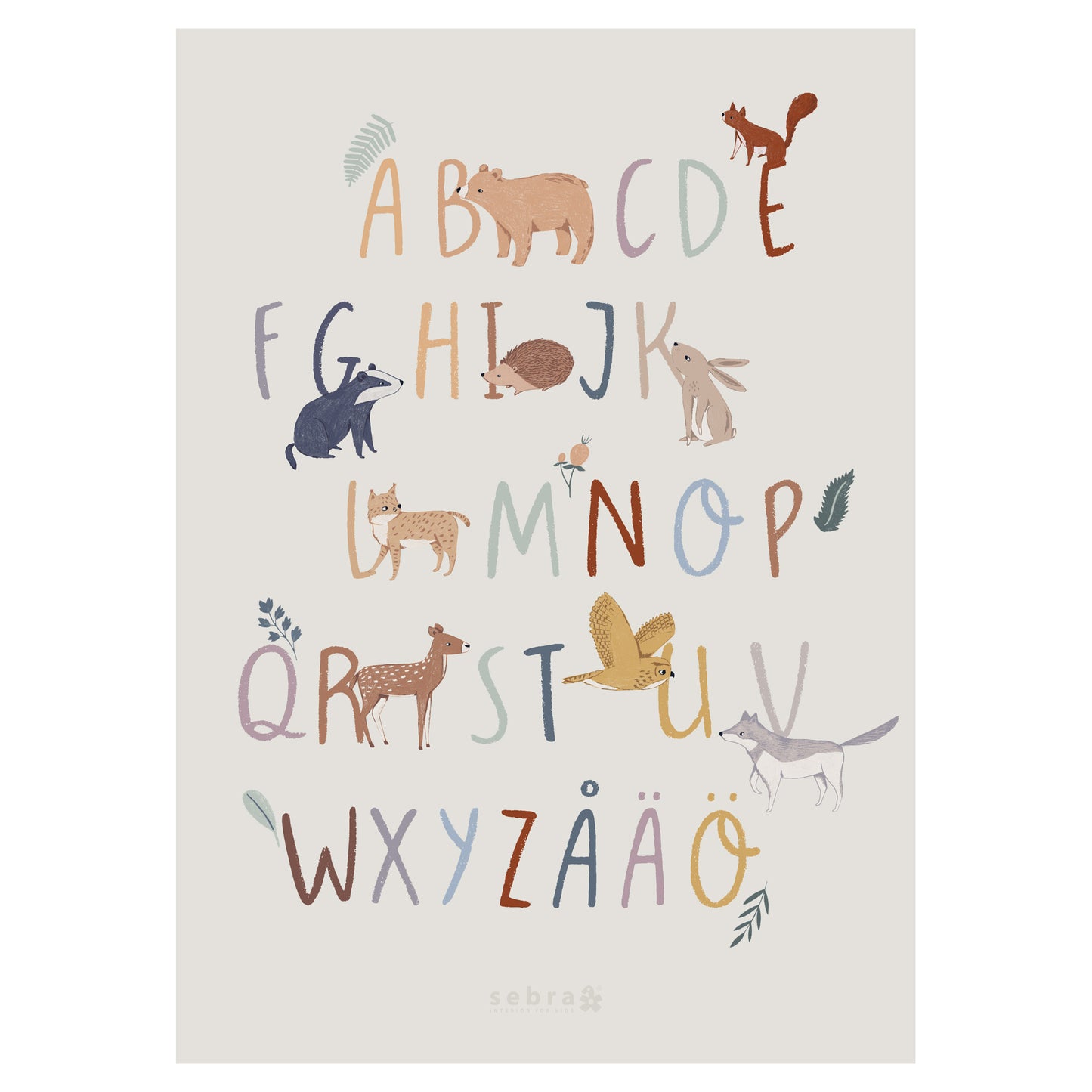 Zebra, Poster Alphabet A-Z (SE), Nightfall