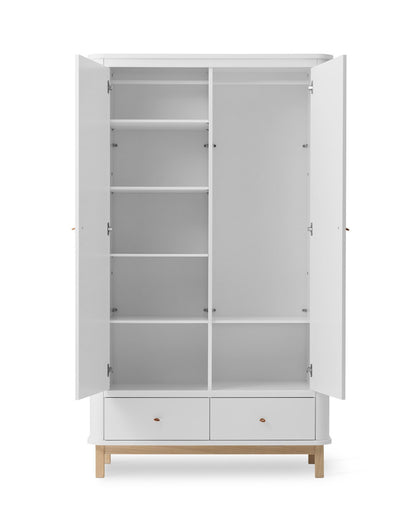 Oliver Furniture, Wood, Vaatekaappi 2 ovea, White/Oak