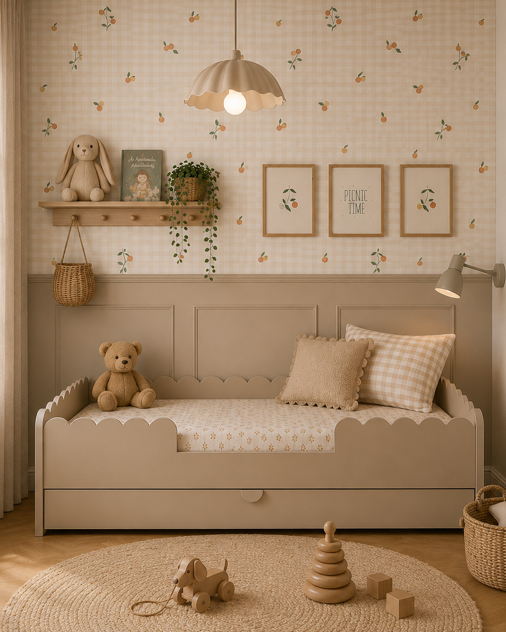 Bellamy, Juniorisänky 80x160, Book Nook, Latte