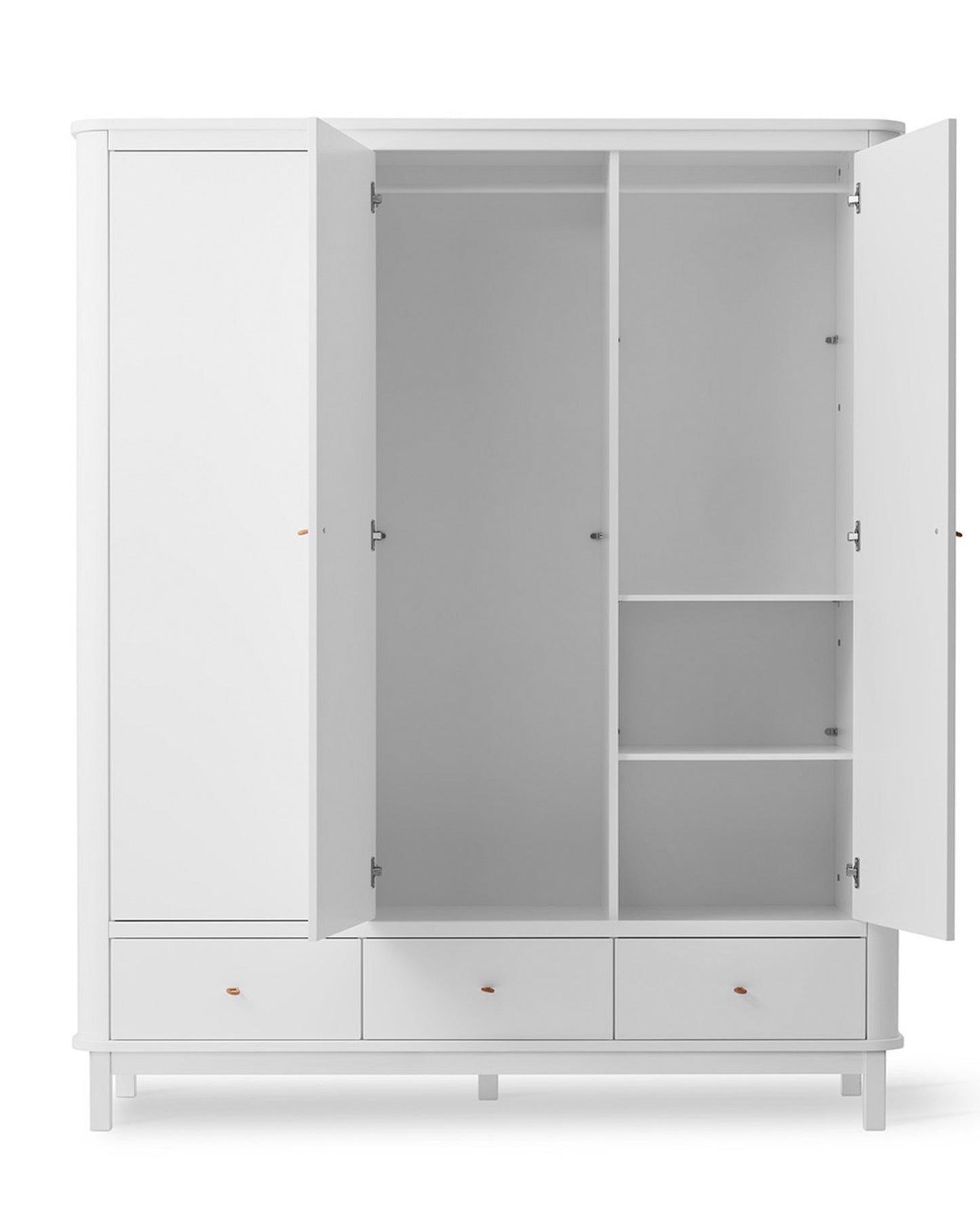 Oliver Furniture, Wood, Vaatekaappi 3 ovea, White