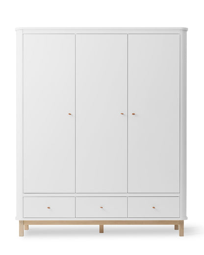 Oliver Furniture, Wood, Vaatekaappi 3 ovea, White/Oak