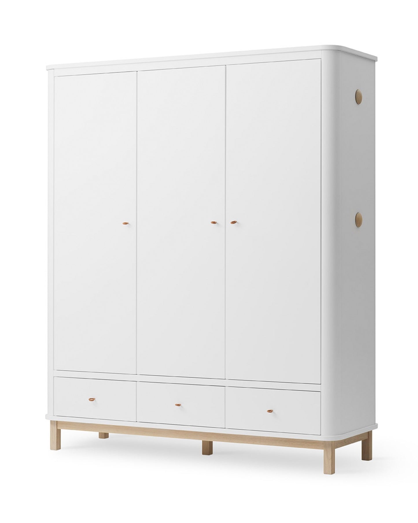 Oliver Furniture, Wood, Vaatekaappi 3 ovea, White/Oak
