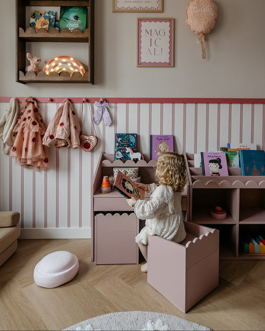 Book Nook, Montessori Pöytä ja Tuolit, Vintage Rose