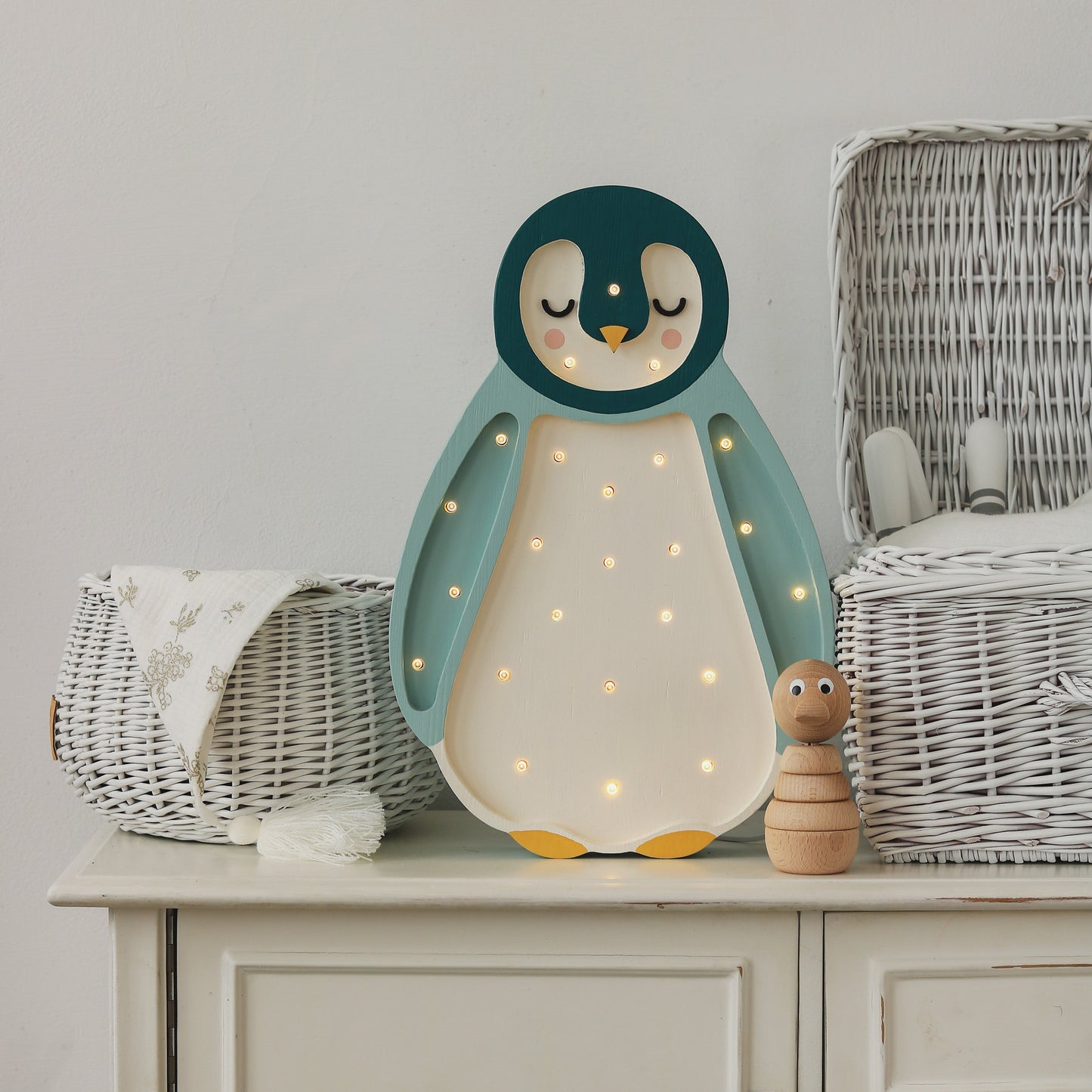 Little Lights, Night Light Baby Penguin, Teal