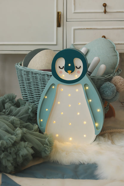 Little Lights, Night Light Baby Penguin, Teal